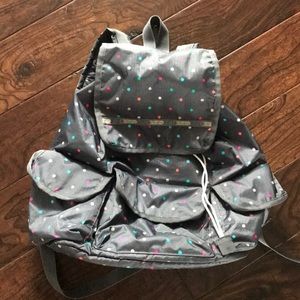 Lesportsac Backpack - multi dots on grey
